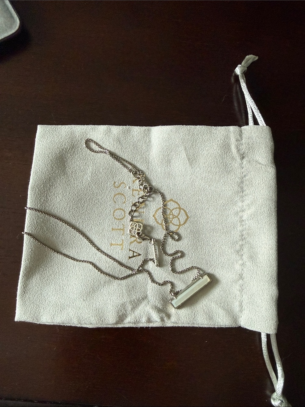 Kendra Scott Silver Bar Pendant Necklace